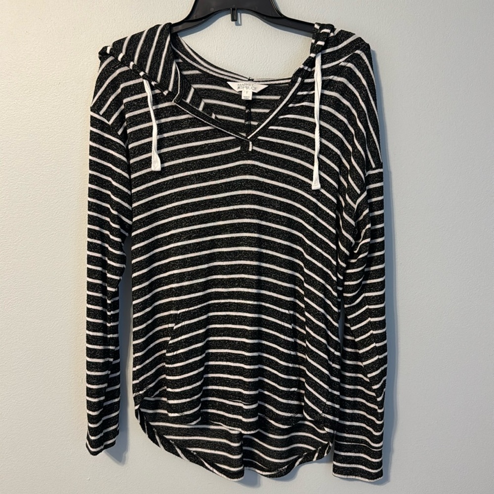 Market & Spruce Kallon Brushed Knit Hoodie dark gray small